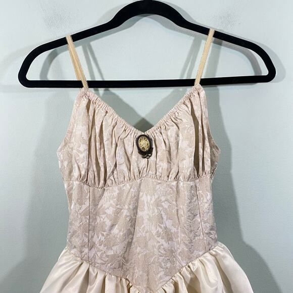 Romwe Fairycore Retro Victorian Floral Jacquard Spaghetti Strap Dress Size S NWT - Picture 3 of 7